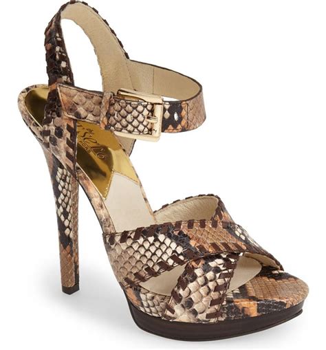 michael kors snakeskin platform heels|snake embossed leather sandals.